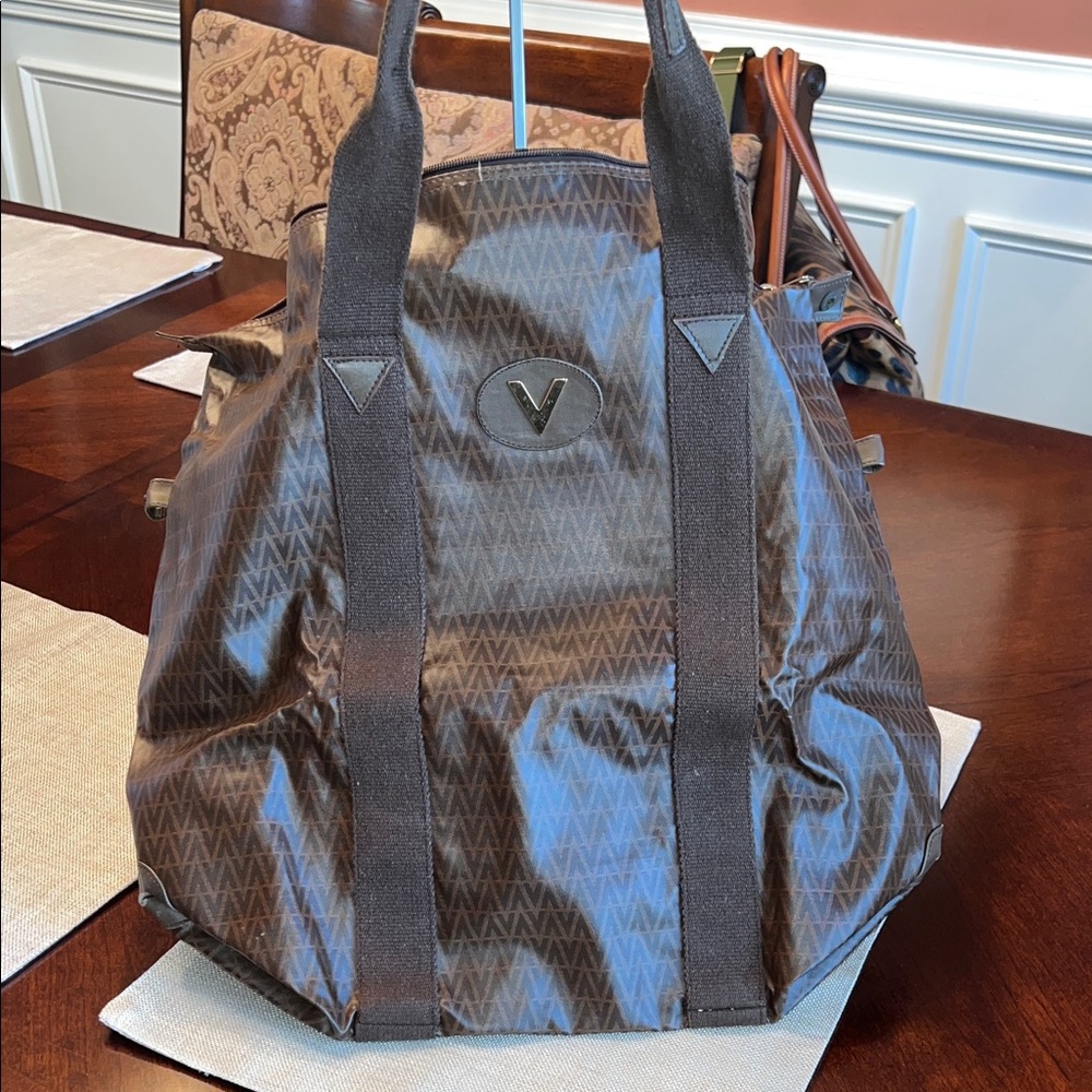 Mario Valentino Dark Brown Monogram Travel Bag